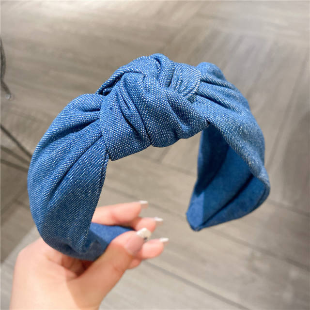 Occident fashion denim knotted headband