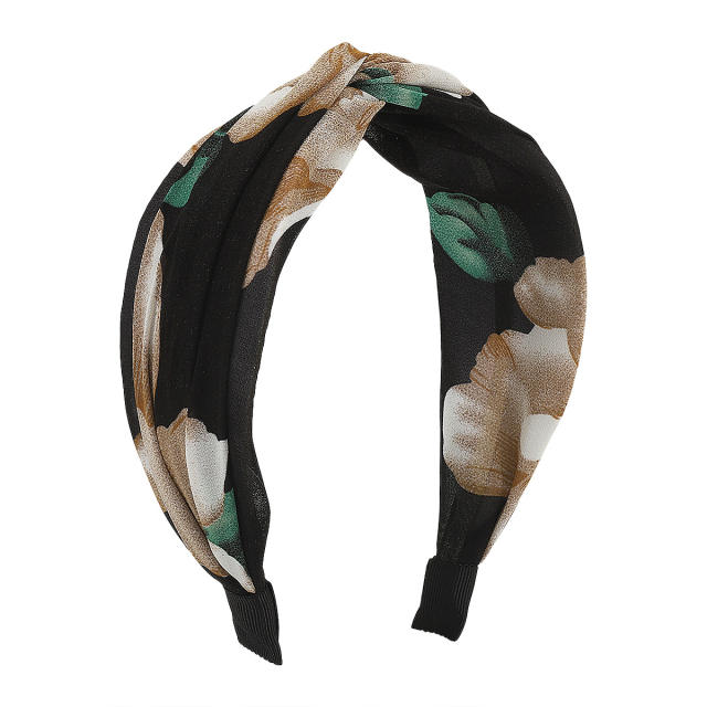 Holiday trend vintage floral pattern twisted headband