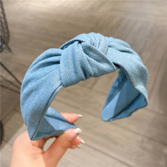Occident fashion denim knotted headband