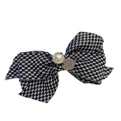 Korean fashion checkered bow french barrette hair clip