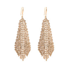 Luxury pave setting rhinestone leaf shape earrings