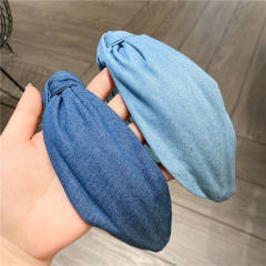 Occident fashion denim knotted headband