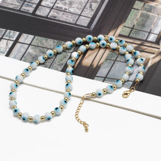 Classic evil eye beaded necklace