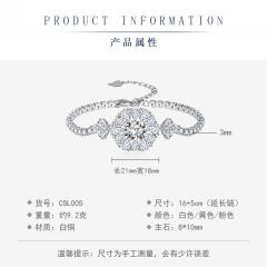 Luxury color cubic zircon copper tennis chain bracelet