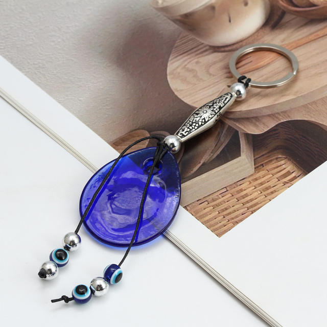 Blue eye alloy keychain