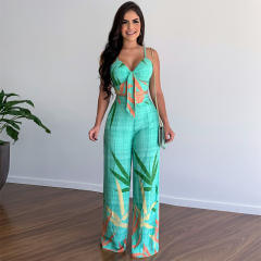 Summer design beach trend camisoles wide leg pants set
