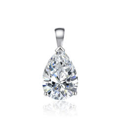 Classic pearl cut cubic zircon copper pendant
