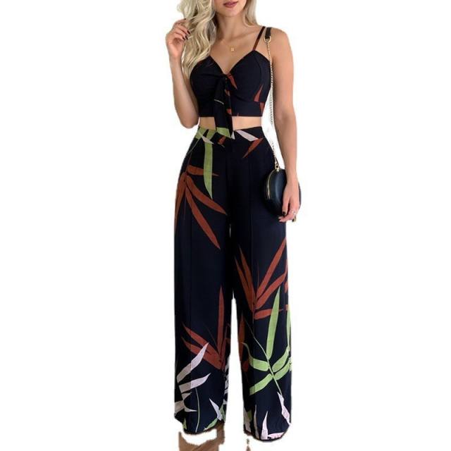 Summer design beach trend camisoles wide leg pants set