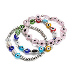 Boho evil eye bead bracelet set