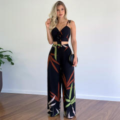 Summer design beach trend camisoles wide leg pants set