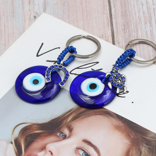 Blue color evil eye keychain