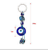 Vintage evil eye blue eye alloy keychain