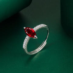 WISH oval cut cubic zircon copper adjustable rings