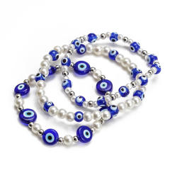 Boho evil eye bead bracelet set