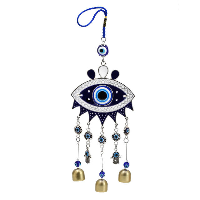 Blue eye evil eye bell tassel wall hanging