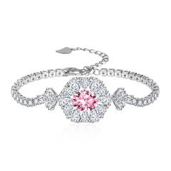 Luxury color cubic zircon copper tennis chain bracelet