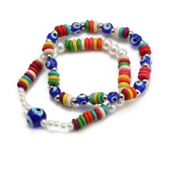 Boho evil eye bead bracelet set