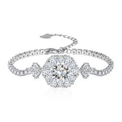 Luxury color cubic zircon copper tennis chain bracelet