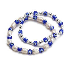 Boho evil eye bead bracelet set