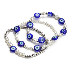 Boho evil eye bead bracelet set