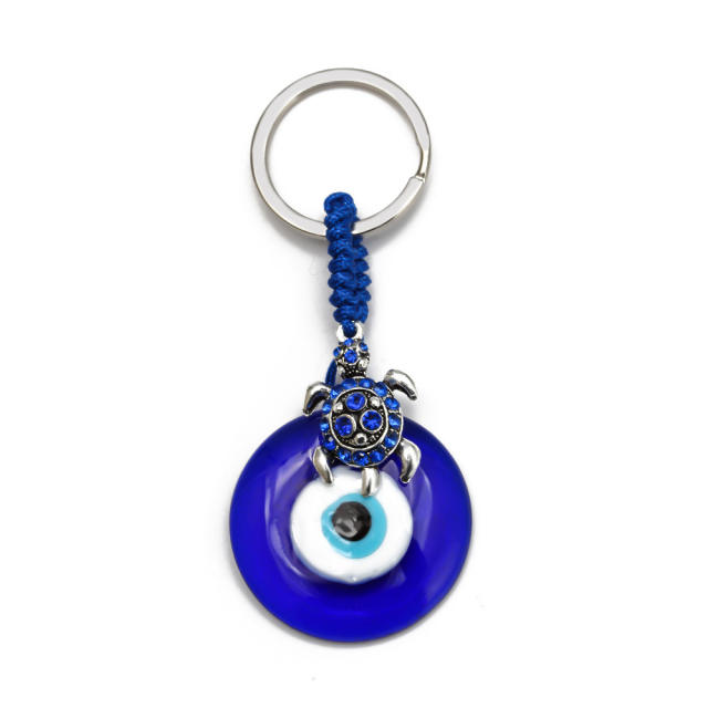 Blue color evil eye keychain