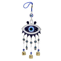 Blue eye evil eye bell tassel wall hanging