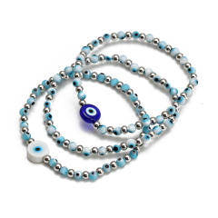 Boho evil eye bead bracelet set