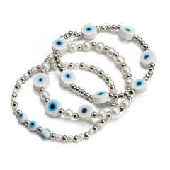 Boho evil eye bead bracelet set
