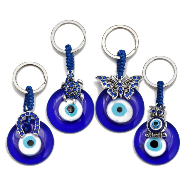Blue color evil eye keychain