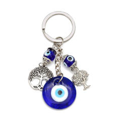 Vintage evil eye blue eye alloy keychain