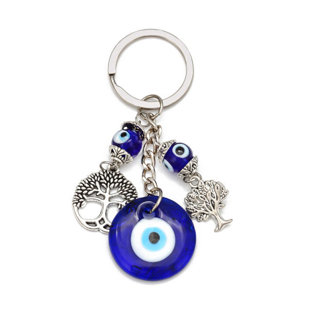 Vintage evil eye blue eye alloy keychain