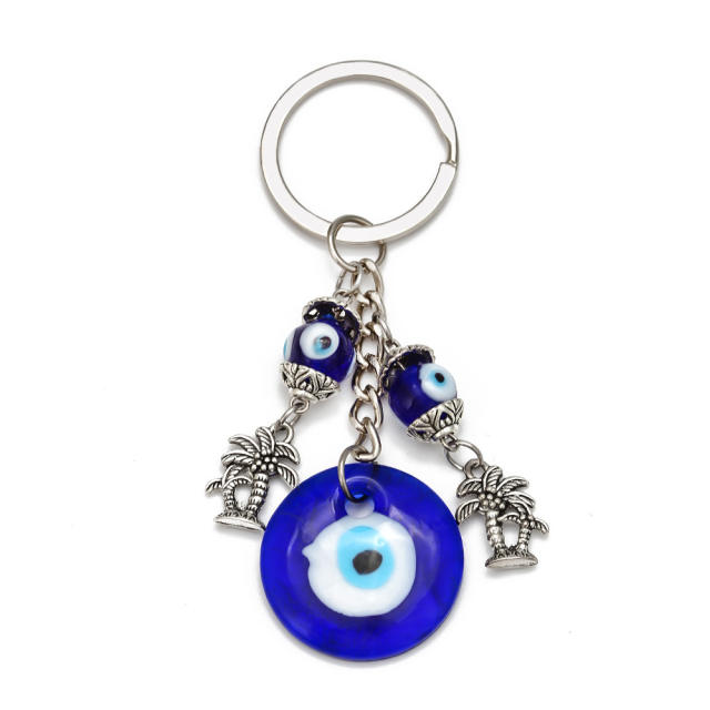 Vintage evil eye blue eye alloy keychain