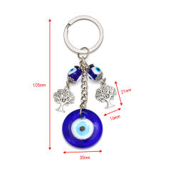 Vintage evil eye blue eye alloy keychain