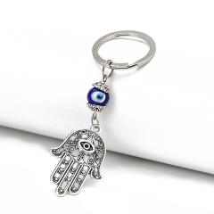 Vintage evil eye blue eye alloy keychain