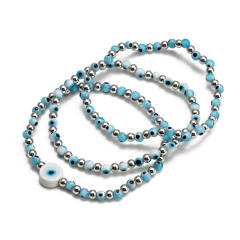 Boho evil eye bead bracelet set