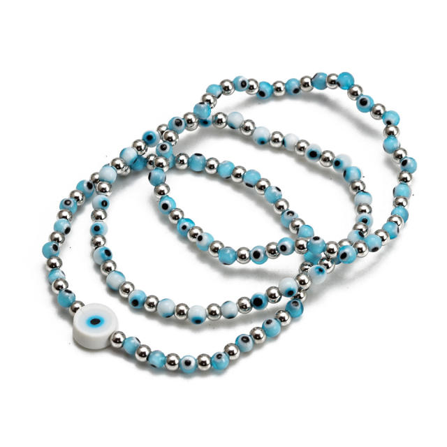 Boho evil eye bead bracelet set
