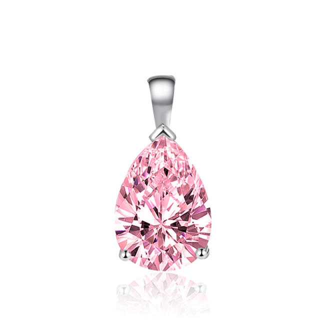 Classic pearl cut cubic zircon copper pendant