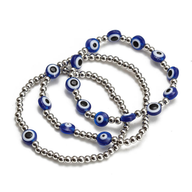 Boho evil eye bead bracelet set
