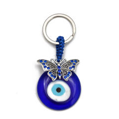 Blue color evil eye keychain