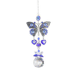 Vintage blue eye evil eye crystal wind chimes