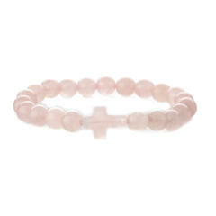 Hot sale natural stone cross bead bracelet