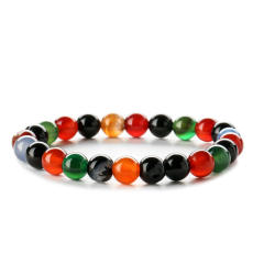 Hot sale easy match colorful natural stone bead bracelet