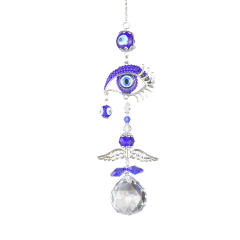 Vintage blue eye evil eye crystal wind chimes