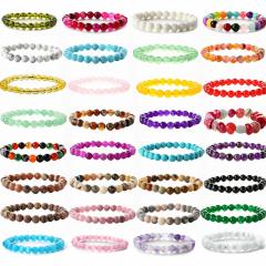 Hot sale easy match colorful natural stone bead bracelet
