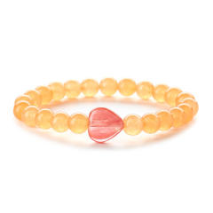 New design natural stone heart bead bracelet