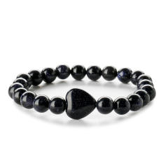New design natural stone heart bead bracelet