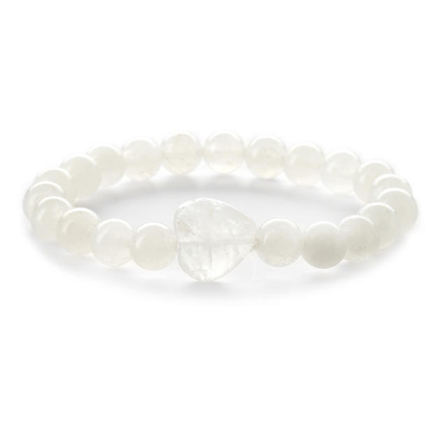 New design natural stone heart bead bracelet