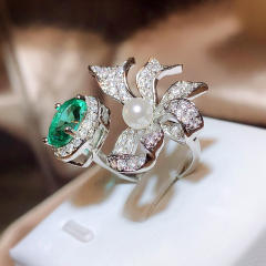 Luxury cubic zircon bow oval cut statement rings