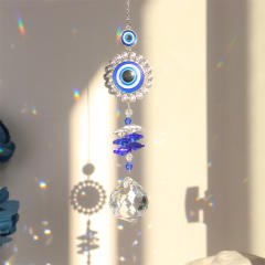 Vintage blue eye evil eye crystal wind chimes
