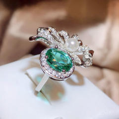 Luxury cubic zircon bow oval cut statement rings